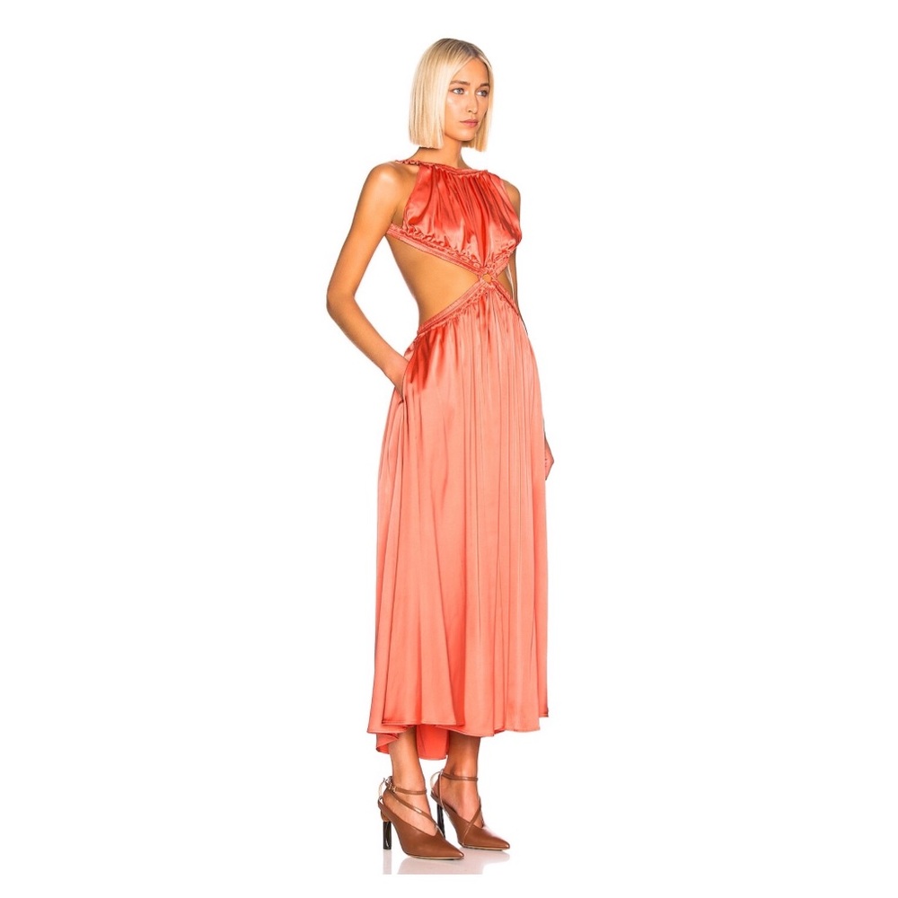 Cult Gaia Orange Midi Dress